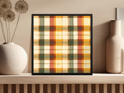 Vibrant Plaid Pattern Art Print for Home Decor