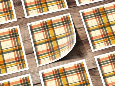 Vibrant Multicolor Plaid Pattern Sticker Sheet