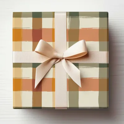 Elegant Pastel Plaid Gift Wrap Present Box Product