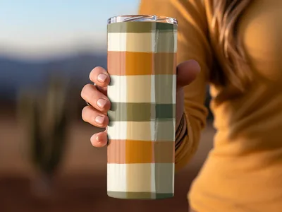 Colorful Striped Insulated Travel Tumbler Product