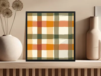 Colorful Checkered Pattern Wall Art Decor