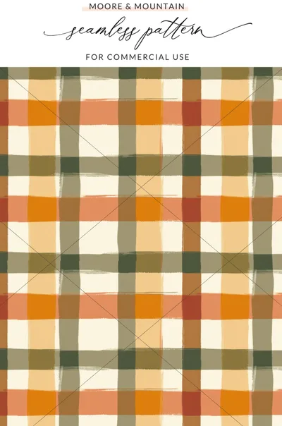 Autumn Plaid Seamless Pattern for Commercial Use Product