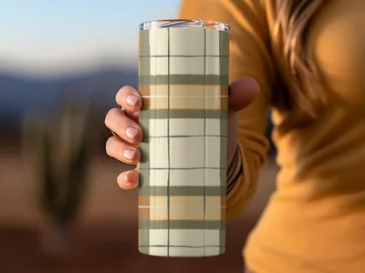 Stylish Plaid Pattern Tumbler for Beverages Cup