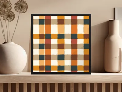 Colorful Geometric Pattern Framed Wall Art Print