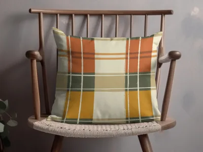 Vibrant Plaid Pattern Throw Pillow for Home Decor