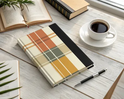 Vibrant Autumn Plaid Design Hardcover Journal Notebook