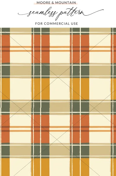 Autumn Plaid Seamless Pattern for Commercial Use