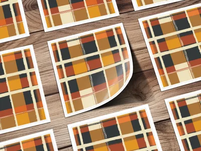 Rustic Autumn Plaid Pattern Sticker Sheet Product