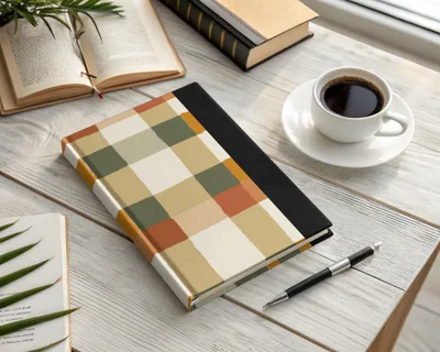 Colorful Checkered Cover Hardbound Notebook Planner