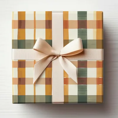 Plaid Gift Box with Bow Present for Any Occasion
