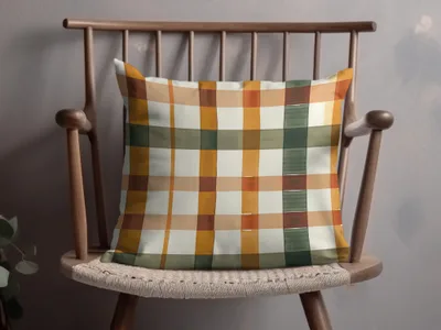 Colorful Plaid Decorative Square Throw Pillow product