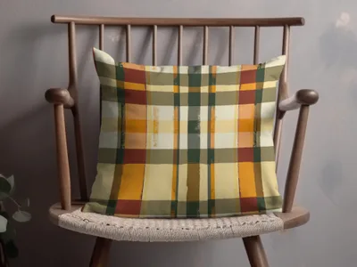 Vibrant Checkered Pattern Decorative Pillow for Home Decor