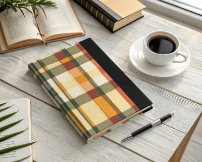 Autumn Plaid Pattern Hardcover Journal Notebook