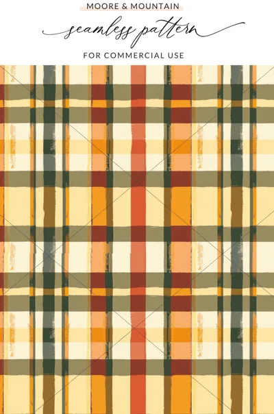Warm Toned Plaid Seamless Pattern for Commercial Use