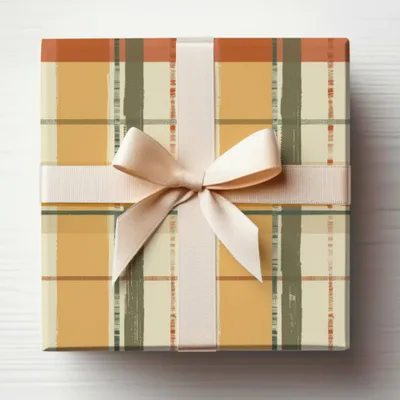 Elegant Gift Box with Beige Ribbon for Any Occasion