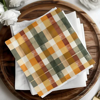 Colorful Checkered Pattern Table Napkin Set for Dining