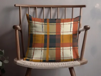Bold Multicolor Plaid Pattern Cushion for Stylish Decor