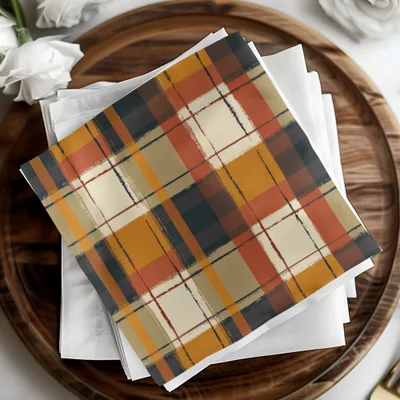 Vibrant Multicolor Plaid Design Decorative Paper Napkins