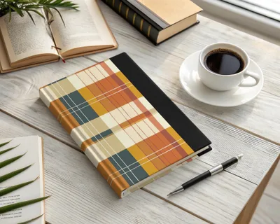 Vibrant Checkered Hardcover Journal Book Writing Notebook