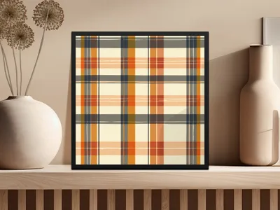 Modern Colorful Plaid Pattern Wall Art Print