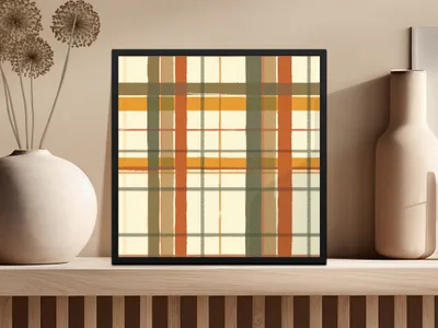 Contemporary Plaid Striped Art Print Wall Decor