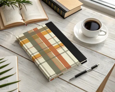 Stylish Plaid Design Hardcover Notebook for Writing