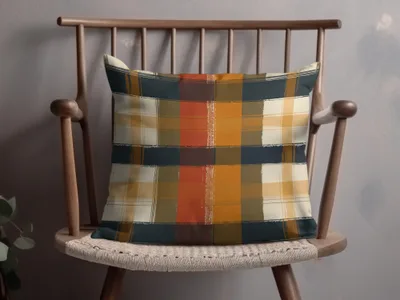 Vibrant Multicolor Plaid Decorative Throw Pillow Cover