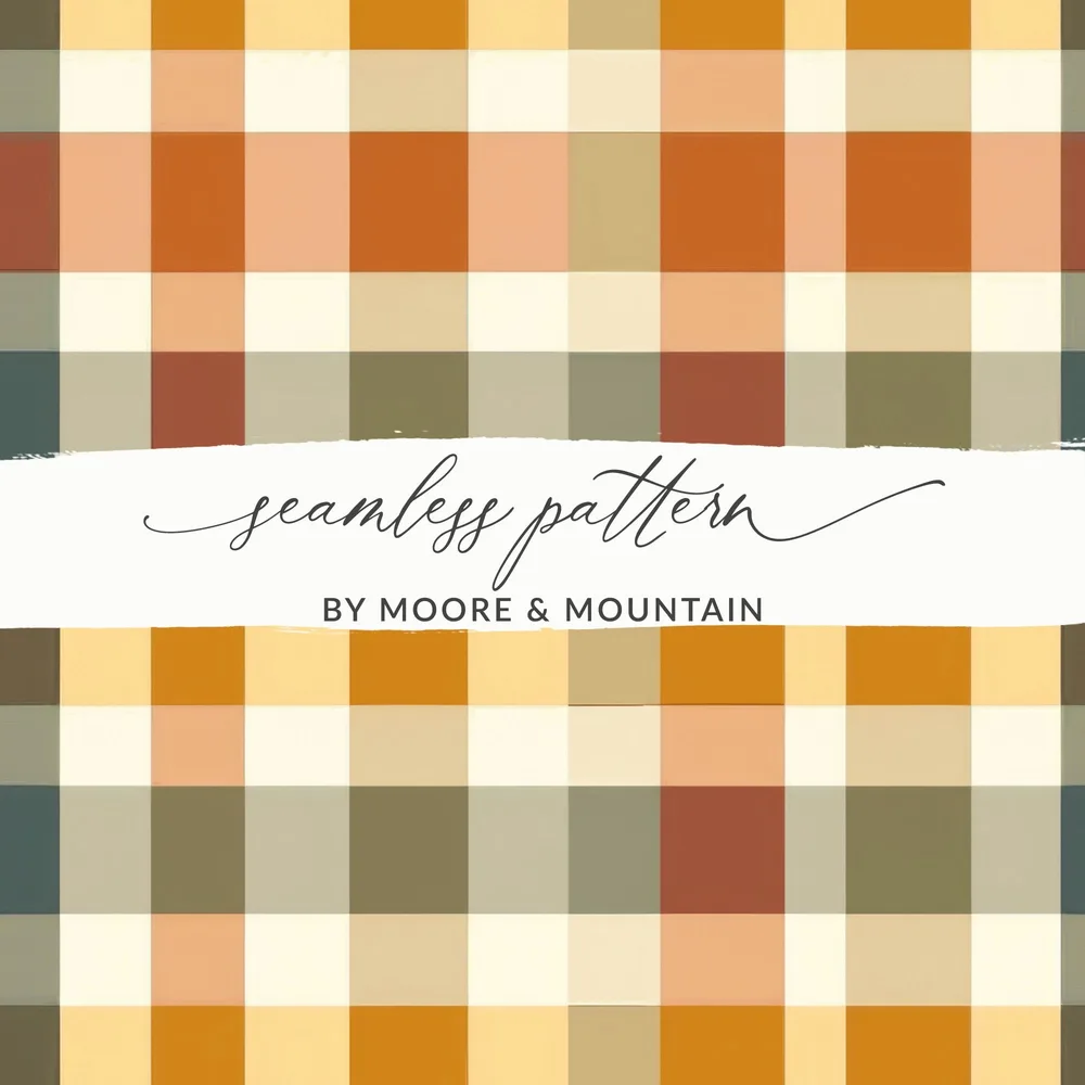 Autumn Colors Checkerboard Seamless Pattern