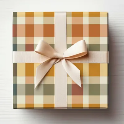 Elegant Checkered Gift Box with Bow for Every Occasion