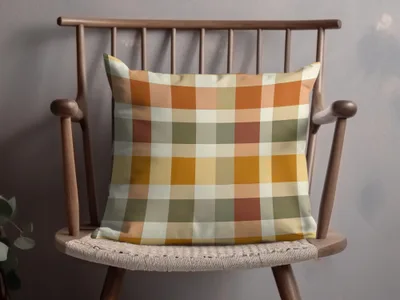 Rustic Autumn Plaid Pattern Decorative Pillow product