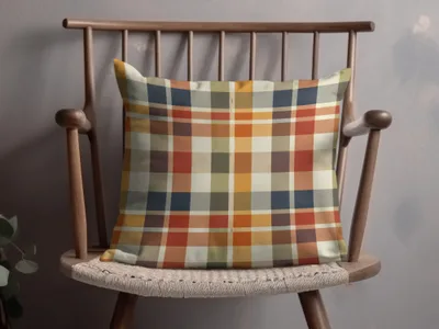 Vibrant Multicolor Plaid Pattern Decorative Cushion Pillow