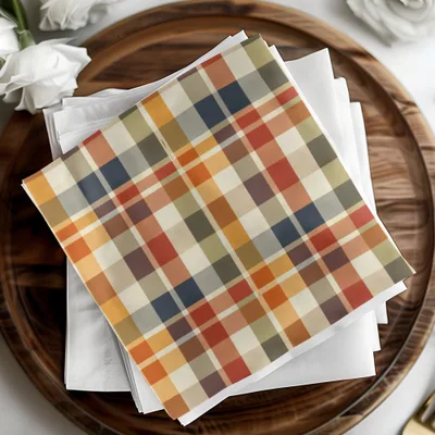 Colorful Plaid Pattern Decorative Napkins Set