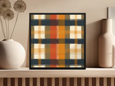 Abstract Multicolor Geometric Art Print Framed Wall Decor