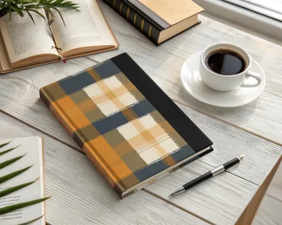 Stylish Plaid Design Hardcover Notebook for Your Desk