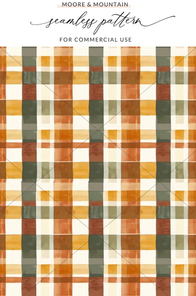 Autumn Plaid Seamless Pattern for Commercial Use
