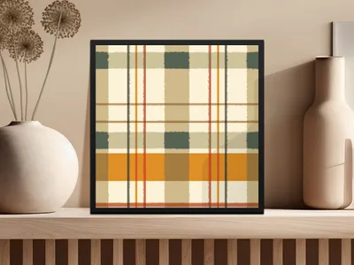 Rustic Plaid Pattern Wall Art Home Decor Product