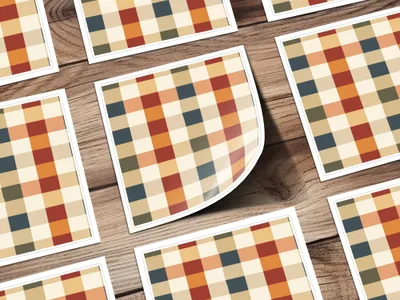 Colorful Retro Checkered Design Pattern sticker