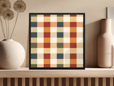 Modern Checkered Pattern Wall Art Decor