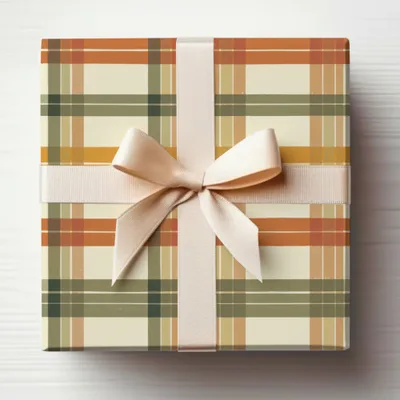 Elegant Plaid Gift Box with Bow for Special Occasions