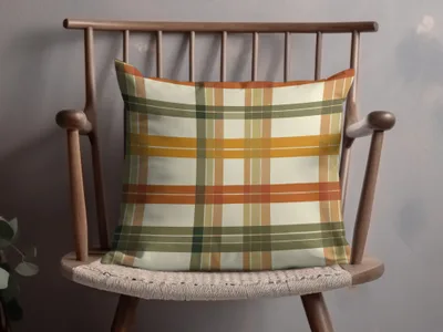Autumn Plaid Pattern Cushion Cover Decorative Pillow