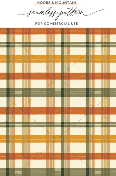 Fall Inspired Seamless Plaid Pattern Design for Commercial Use