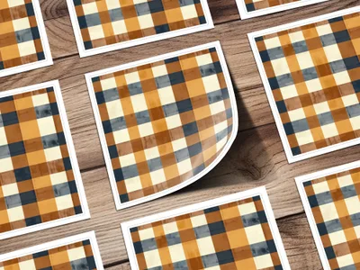 Rustic Country Plaid Pattern Sticker Sheets
