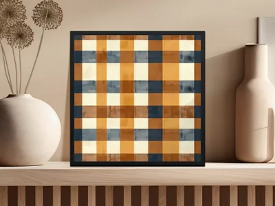 Modern Checkered Abstract Design Wall Art Decor