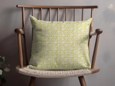 Yellow Floral Pattern Throw Pillow Product