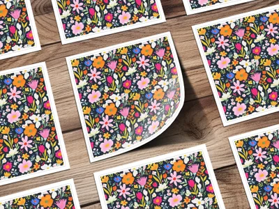 Vibrant Floral Pattern Sticker Sheets Colorful Decal Set