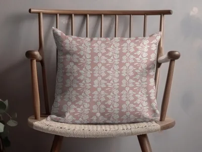 Floral Patterned Cushion with Elegant Leaf Design Pillow