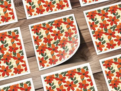 Seamless Floral Pattern, Red Flower Repeat, Digital Paper Pack, Fabric Design, Trendy Floral Print, Digital Download, Commercial Use - Moore and Mountain