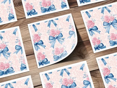 Seamless Grandmillenial Floral Bow Pattern Decoration Digital - Moore and Mountain