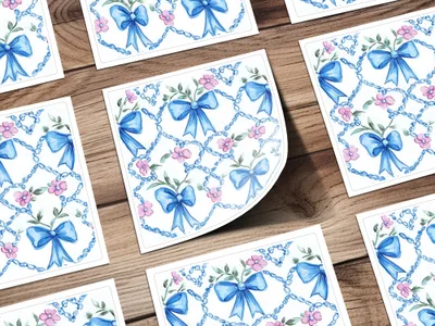 Seamless Grandmillenial Trellis Bow and Flower Digital - Moore and Mountain