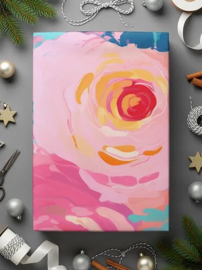 Colorful Modern Art Print with Pink and Yellow Hues